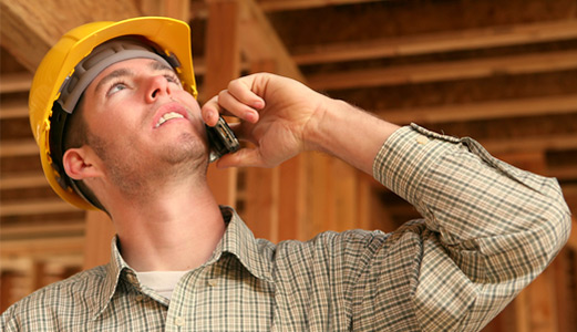 Construction Worker on Phone
